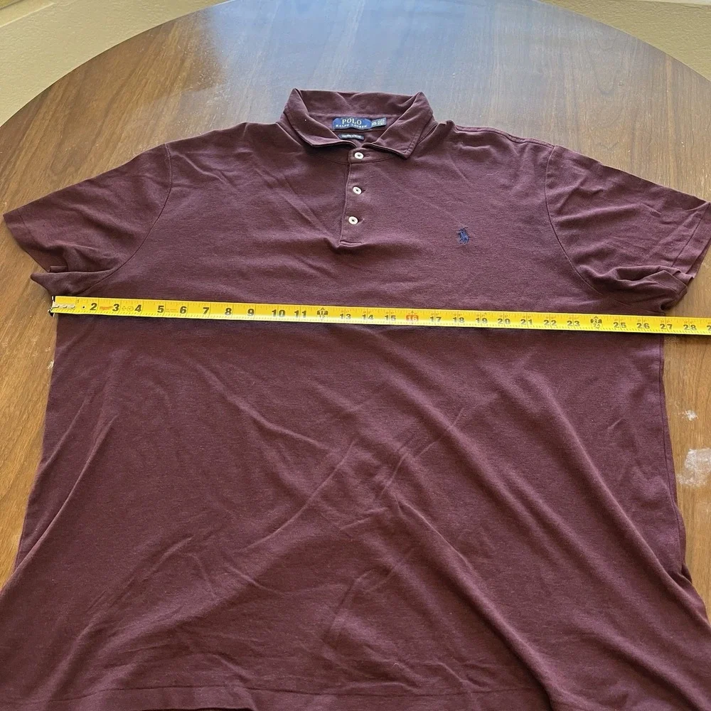 Mens  Polo Ralph Lauren Custom Slim Fit Polo Shirt Size 2XL Red